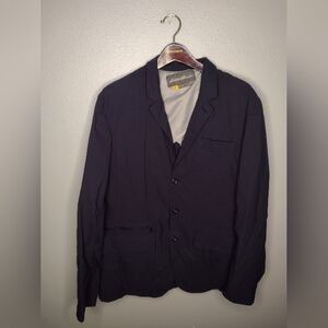 Eddie Bauer Travex Blazer 44 Navy Button Sport Coat Stretch Travel Jacket BB